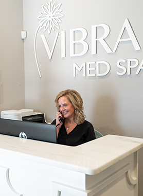 the front desk area of vibrant med spa